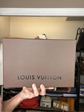 Louis Vuitton Brown Logo Box with tissue paper 12”x7.5”x2”
